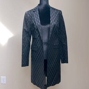DVF black diamond long jacket Size 4